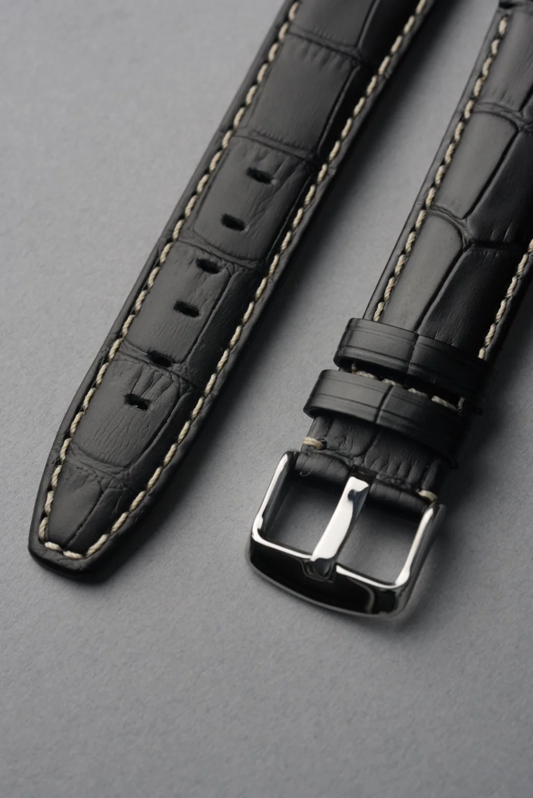 MoonSwatch 1965 Embossed Leather Strap — Black - Image 7