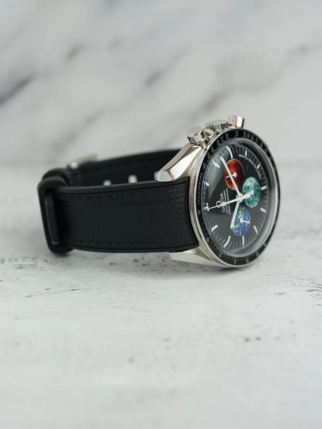 Omega Speedmaster Curved Rubber Strap — Black - Image 3