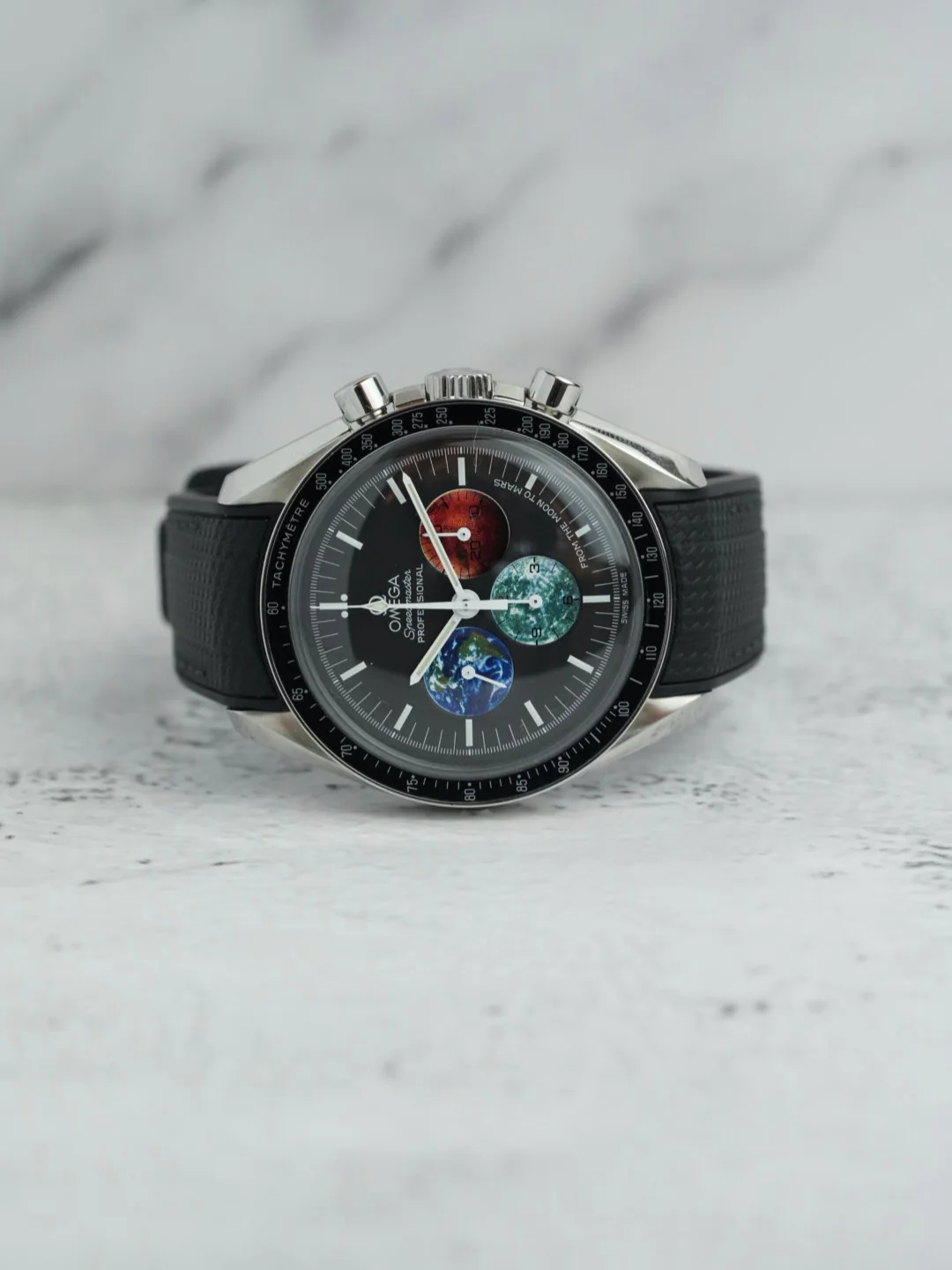 Omega Speedmaster Curved Rubber Strap — Black - Image 4