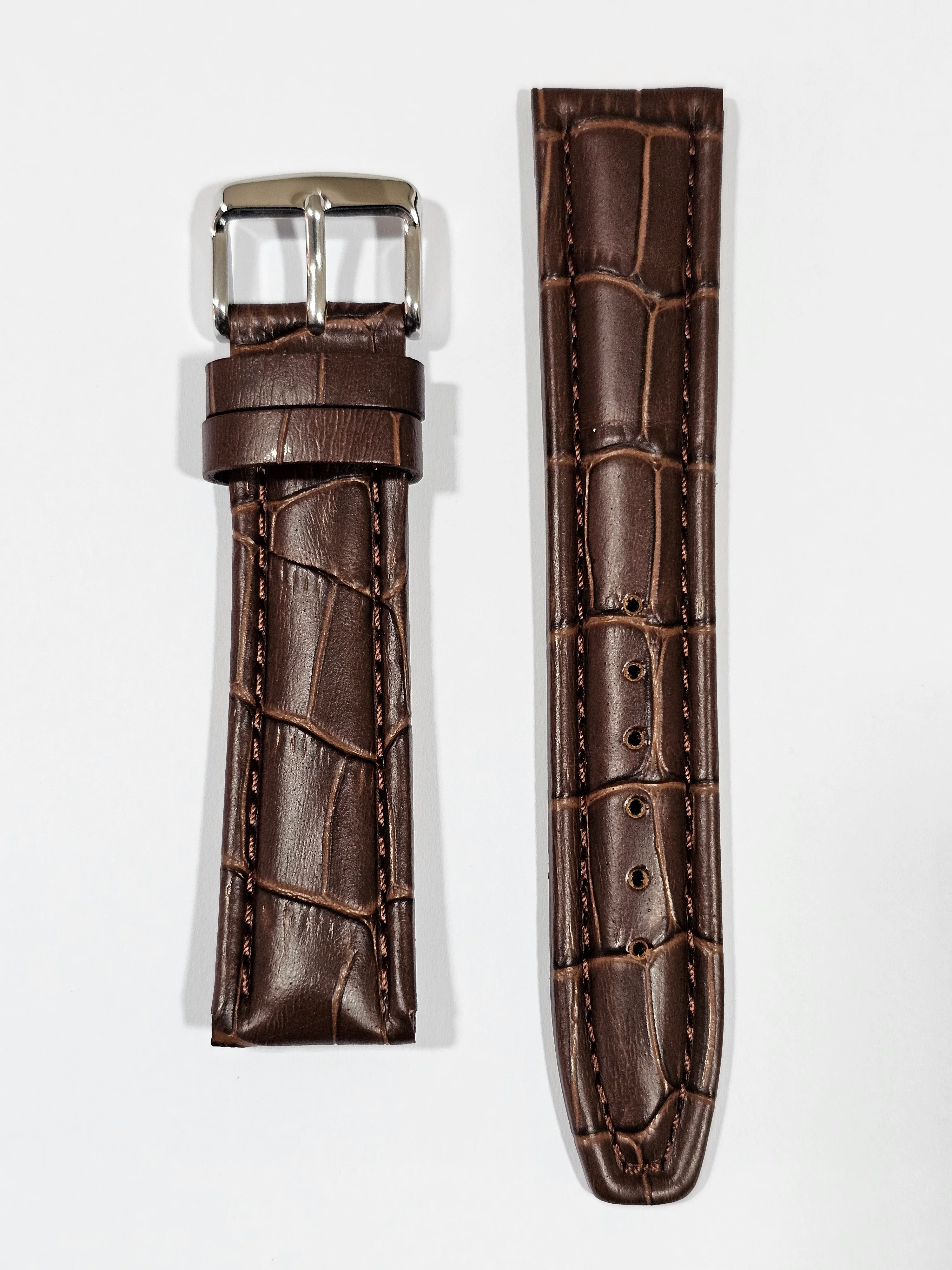 MoonSwatch Saturn Embossed Leather Strap — Brown - Image 11