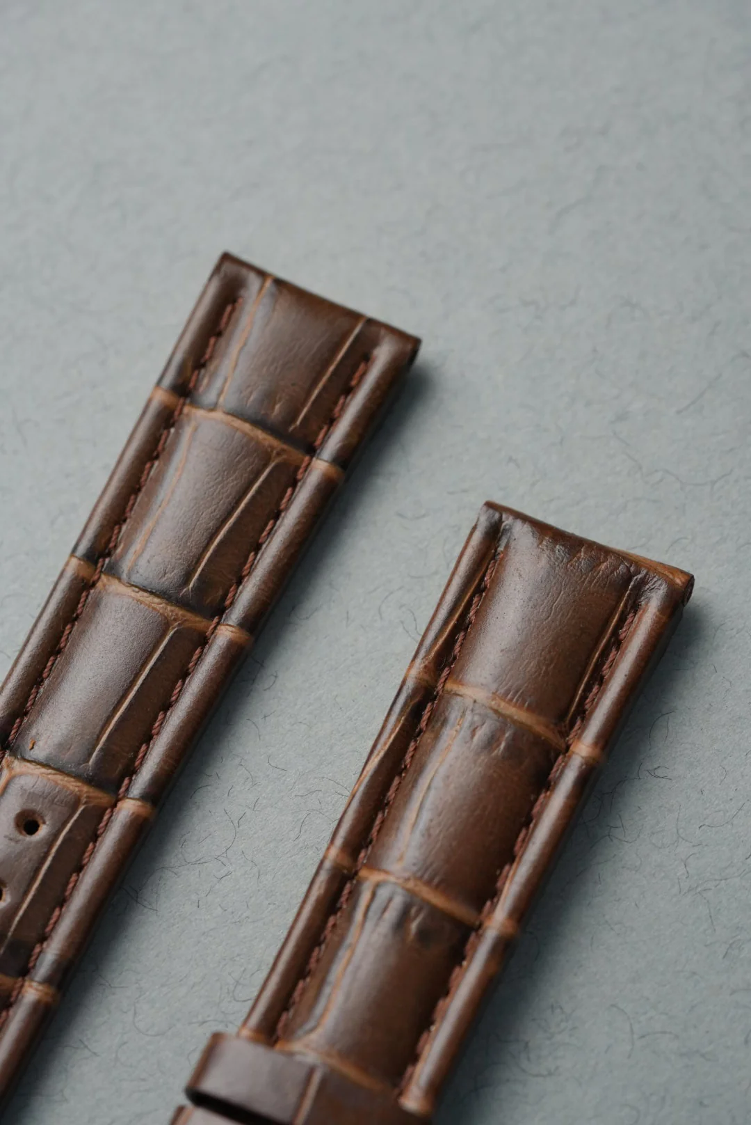 MoonSwatch Saturn Embossed Leather Strap — Brown - Image 13