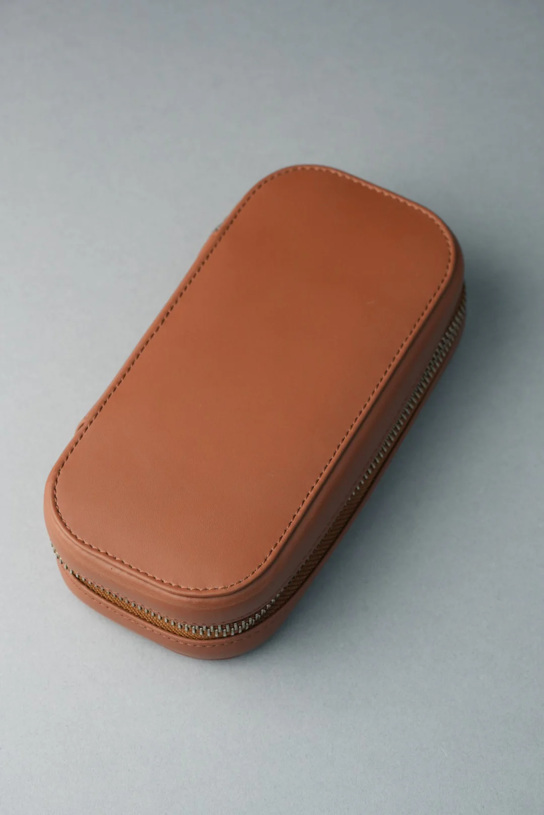 Leather Zip Pouch for Two Watches - Tan - Image 3