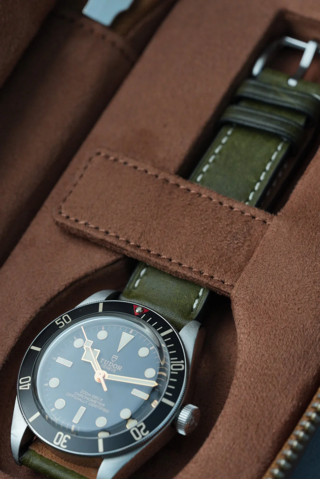 Leather Zip Pouch for Two Watches - Tan - Image 6