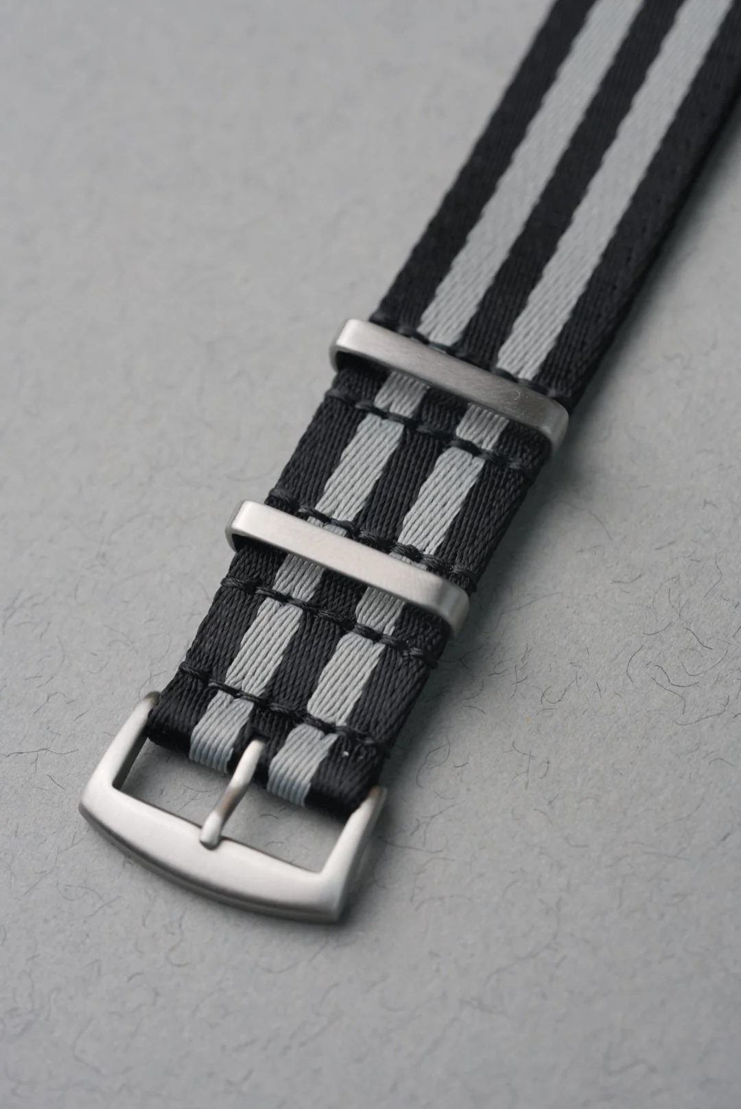 Military Fabric Strap 20mm-22mm - Black & Grey Striped - Image 9