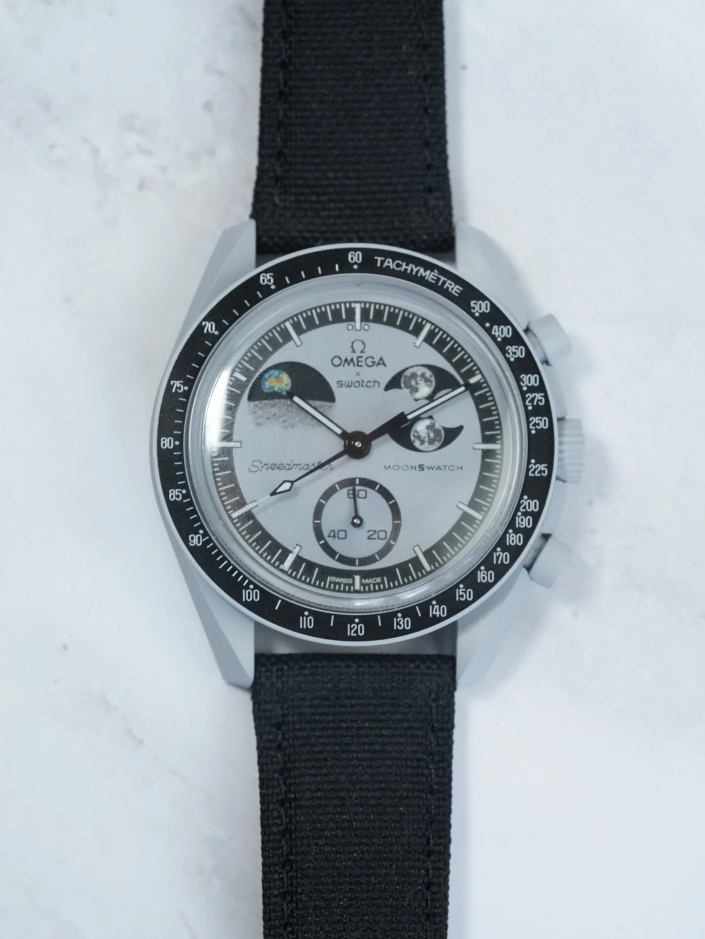 MoonSwatch EarthPhase Canvas Strap — Black - Image 2
