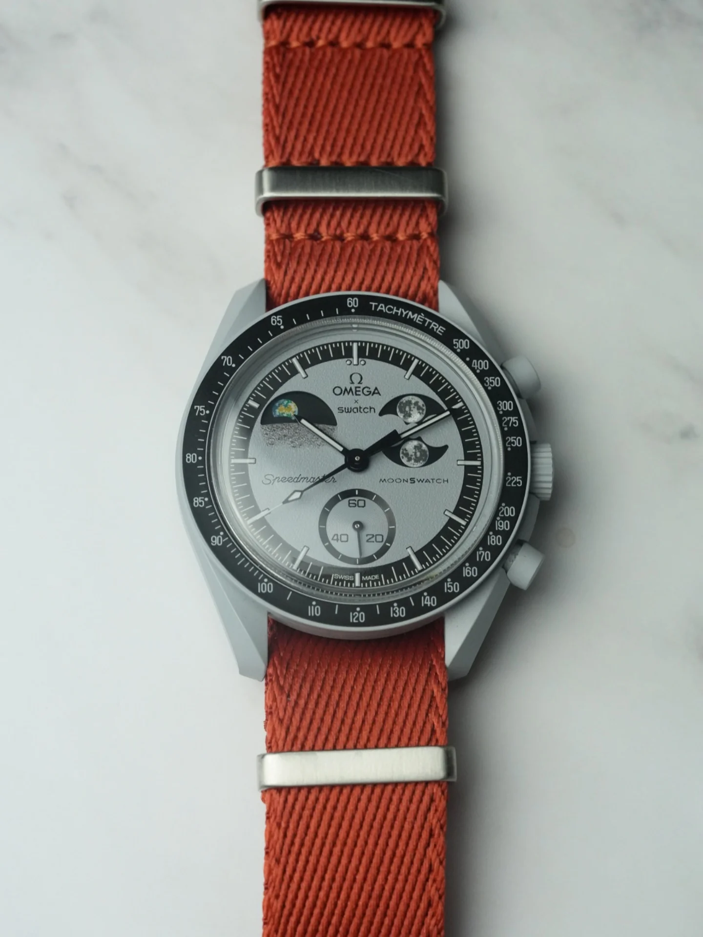 Military Fabric Strap for Omega x Swatch MoonSwatch – Mission to EarthPhase – Copper - Image 3
