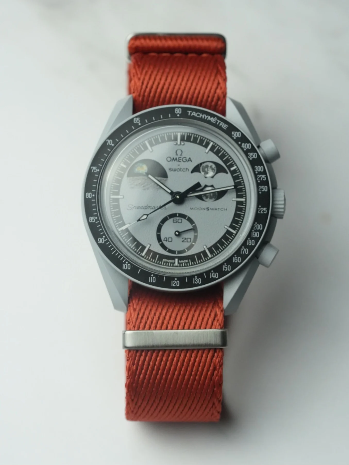 Military Fabric Strap for Omega x Swatch MoonSwatch – Mission to EarthPhase – Copper - Image 4