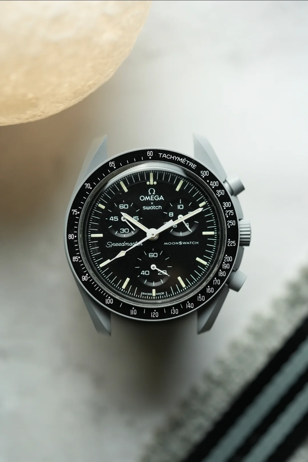 MoonSwatch Moon Military Strap — Black & Grey - Image 5