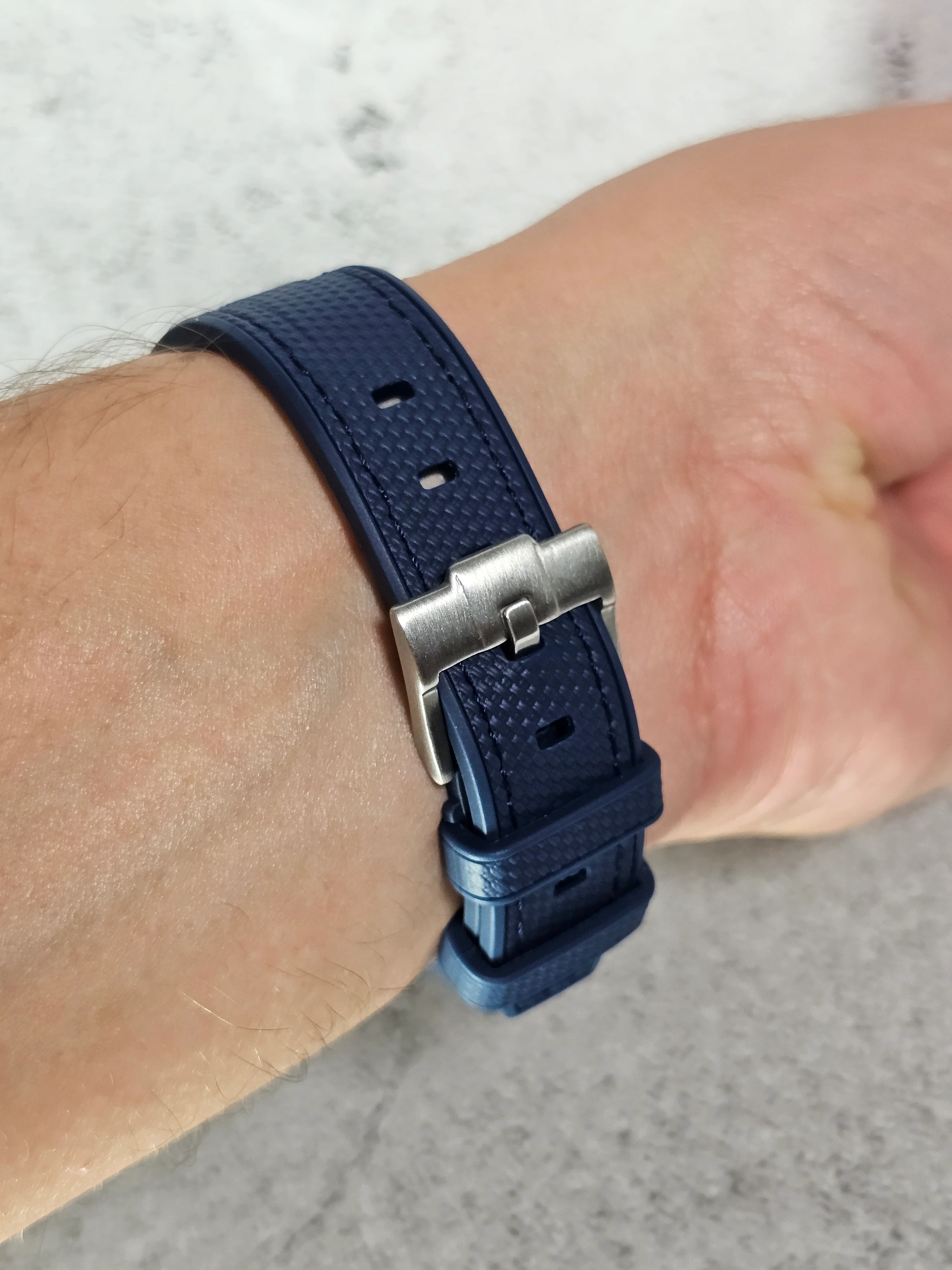 MoonSwatch Pluto Rubber Woven Strap — Navy - Image 6