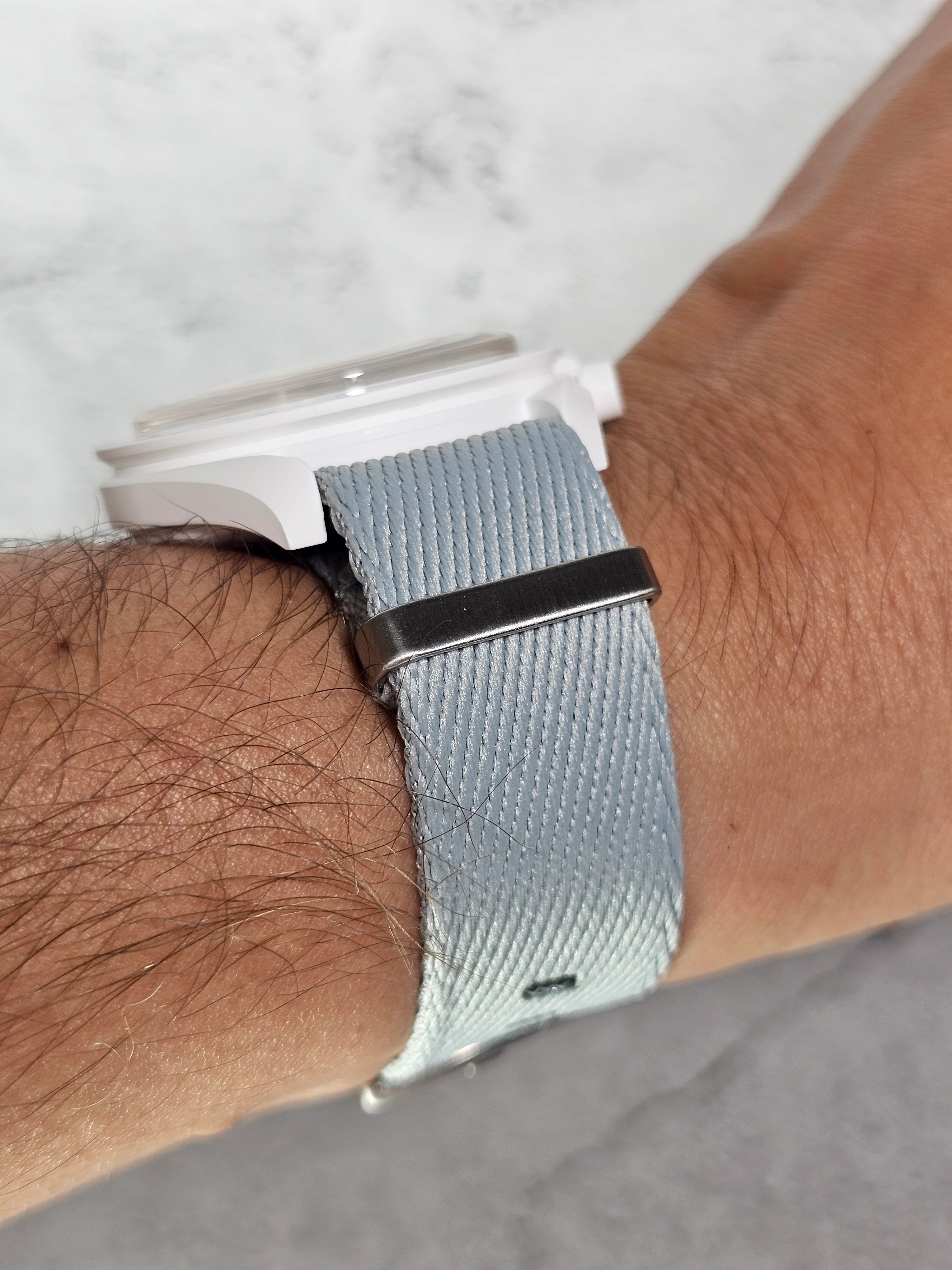 MoonSwatch Snoopy Military Fabric Strap – Silver - Image 4