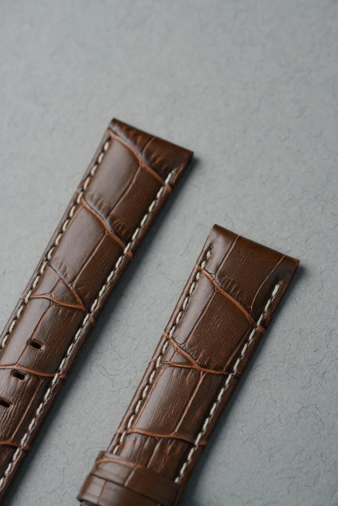 MoonSwatch Saturn Embossed Leather Strap — Brown - Image 4