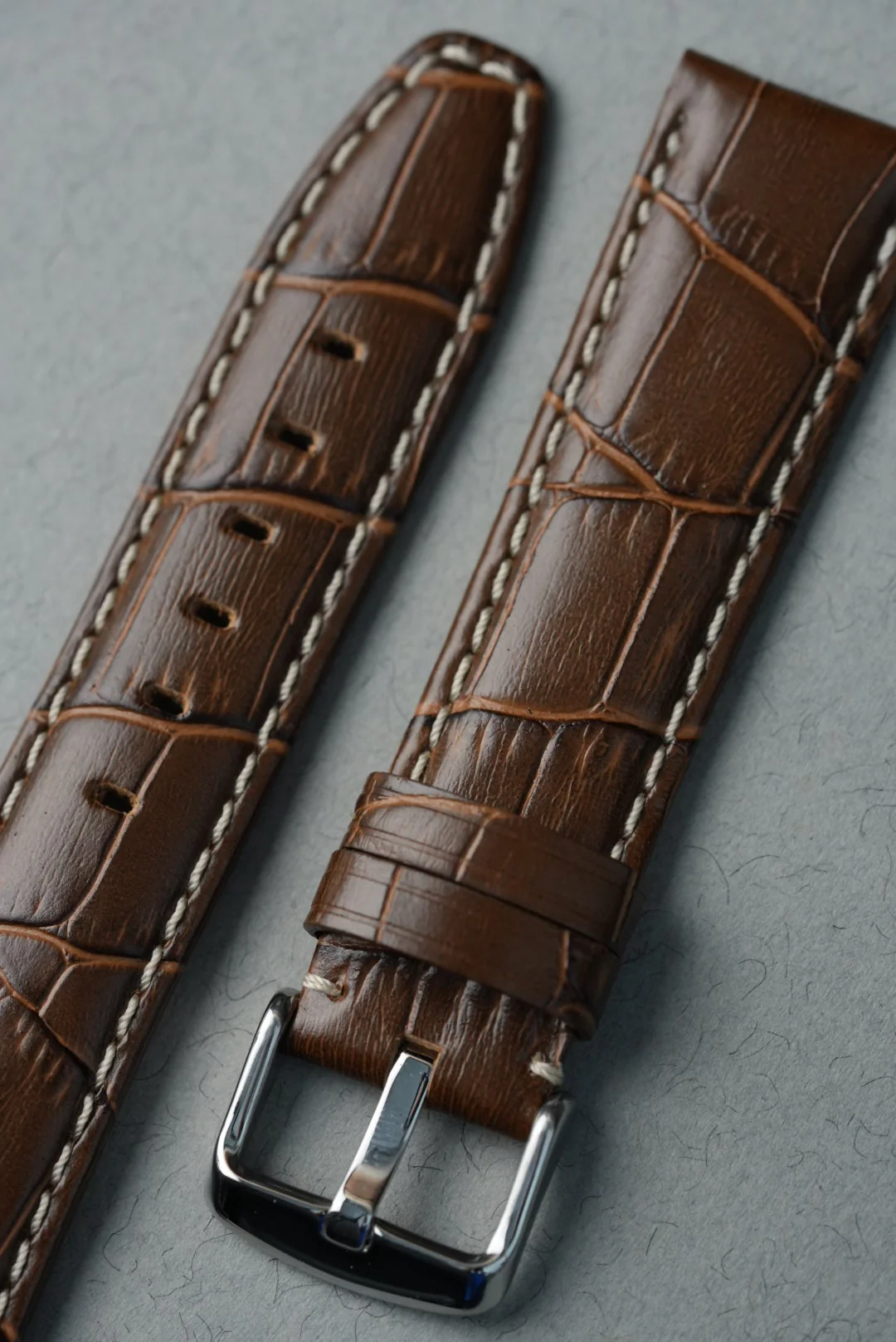 MoonSwatch Saturn Embossed Leather Strap — Brown - Image 6