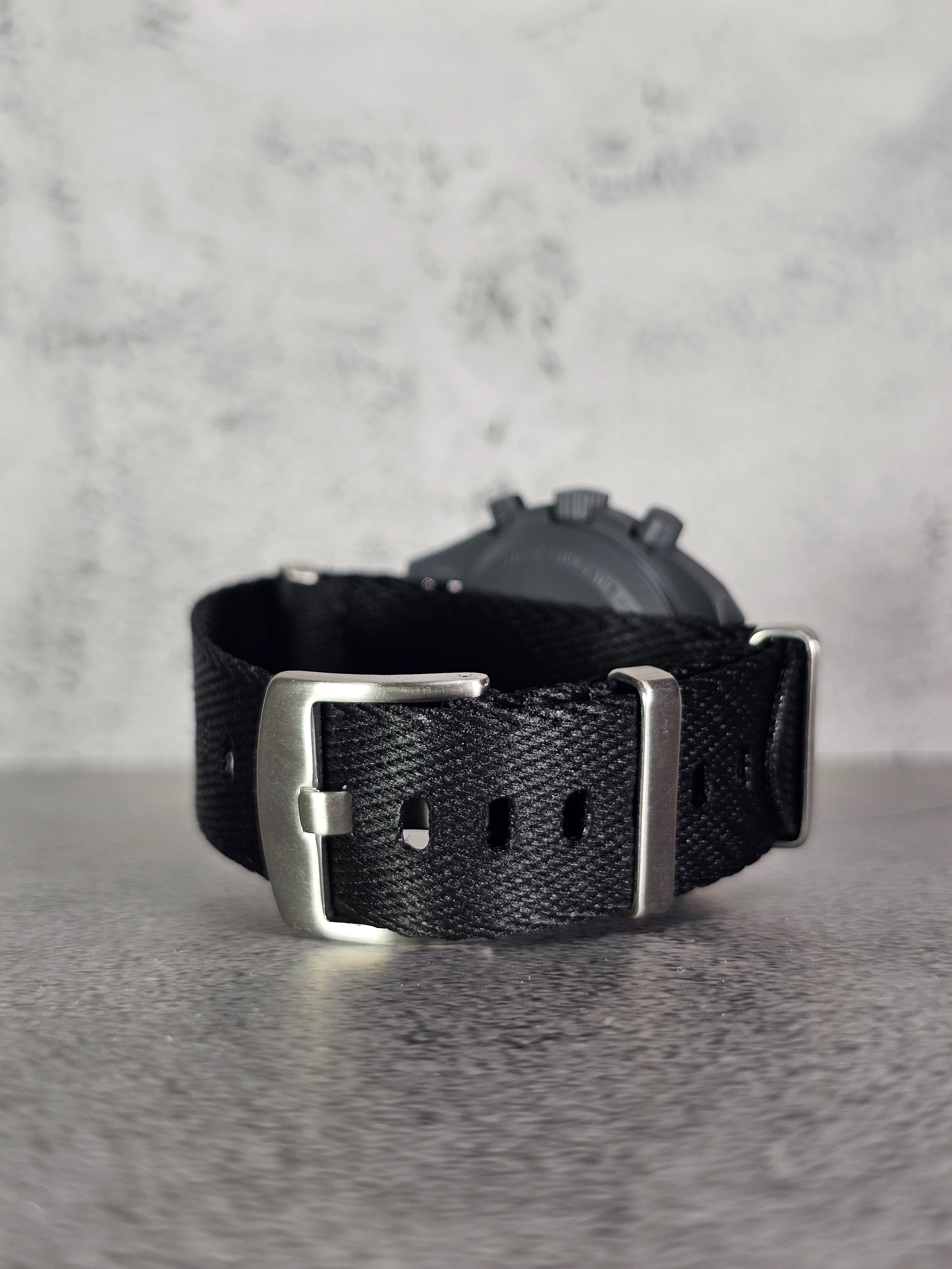MoonSwatch Mercury Military Fabric Strap – Black - Image 5