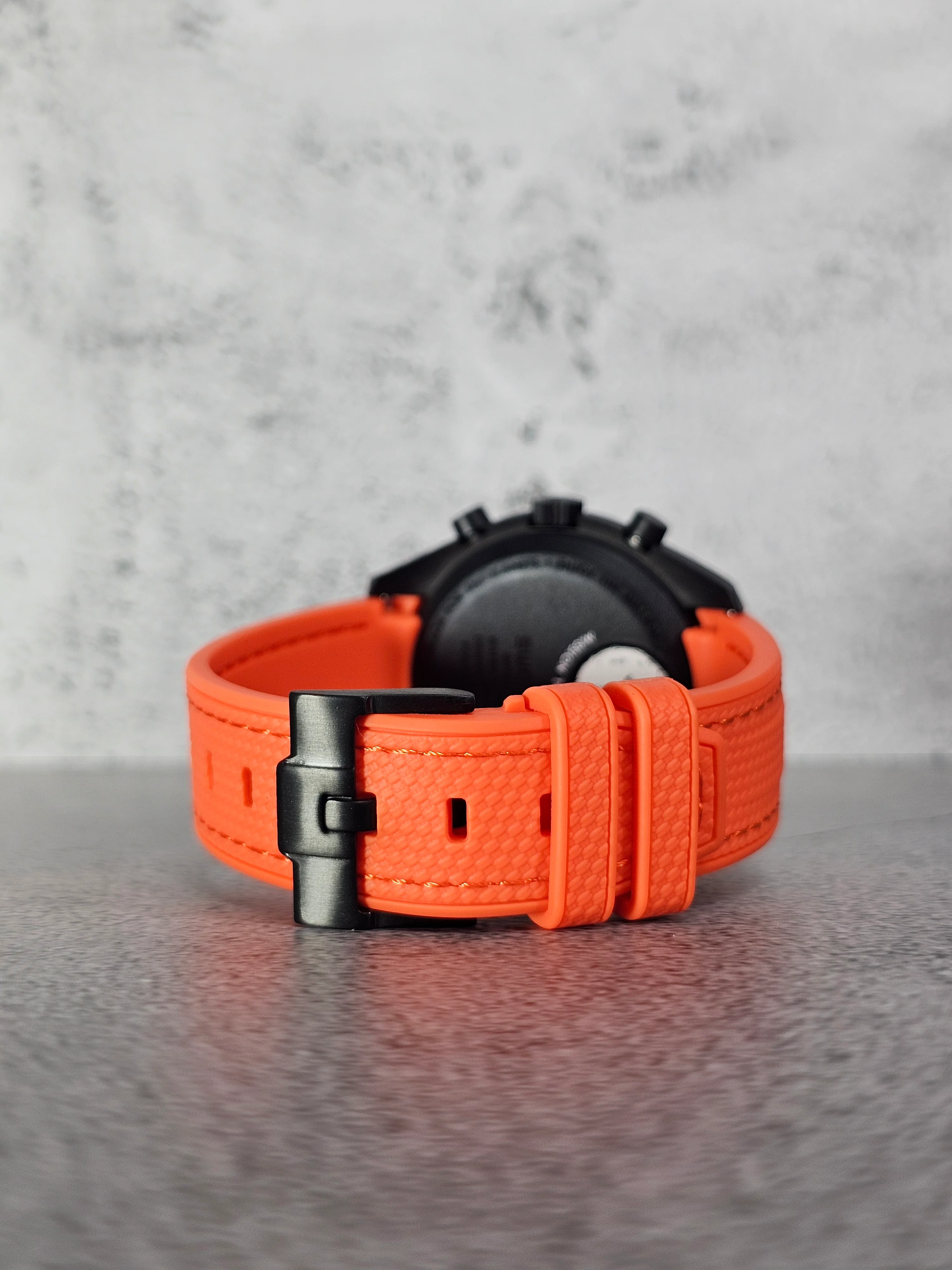 MoonSwatch Snoopy Rubber Woven Strap — Orange - Image 5