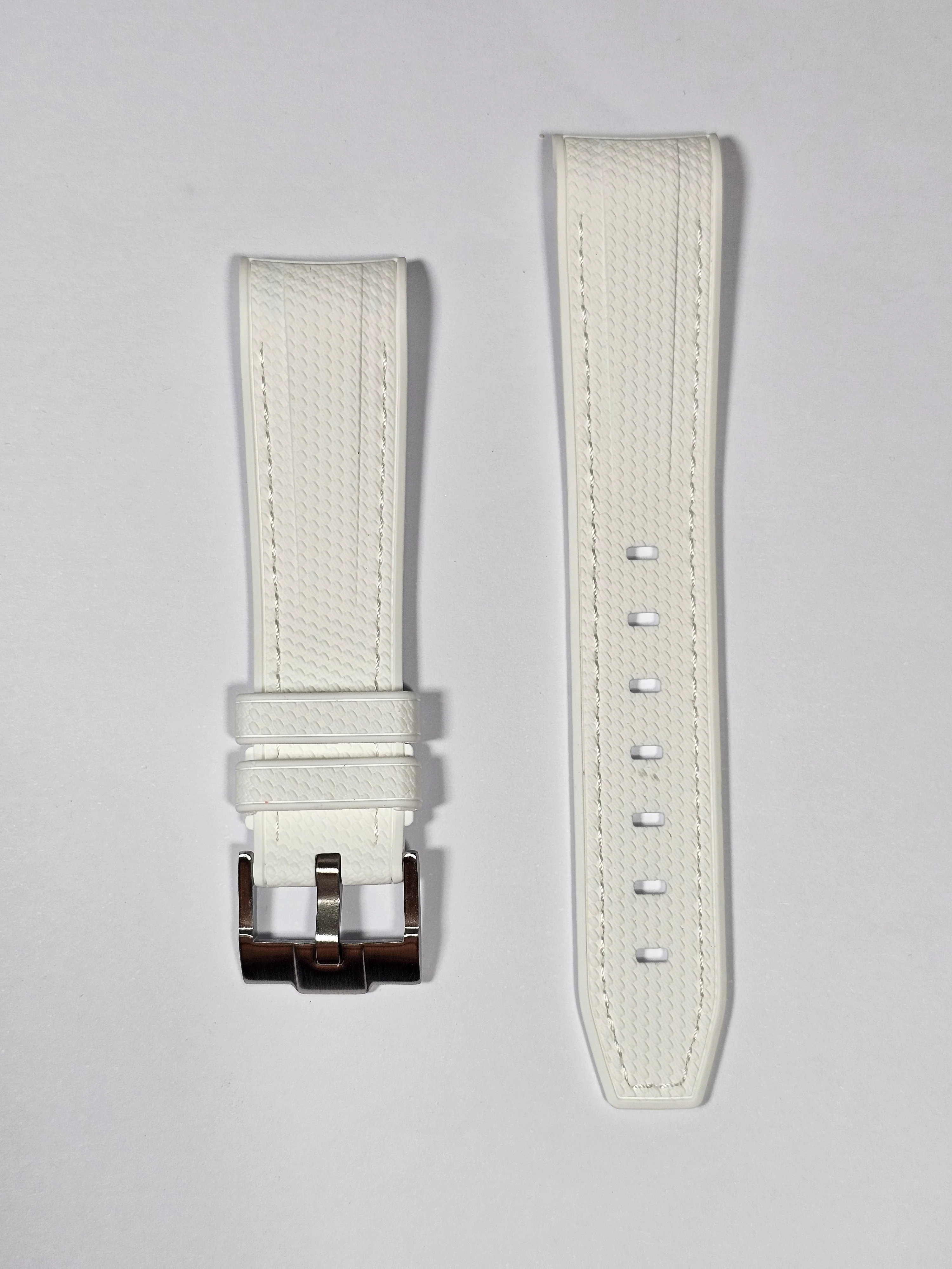 MoonSwatch Uranus Rubber Woven Strap — White - Image 6