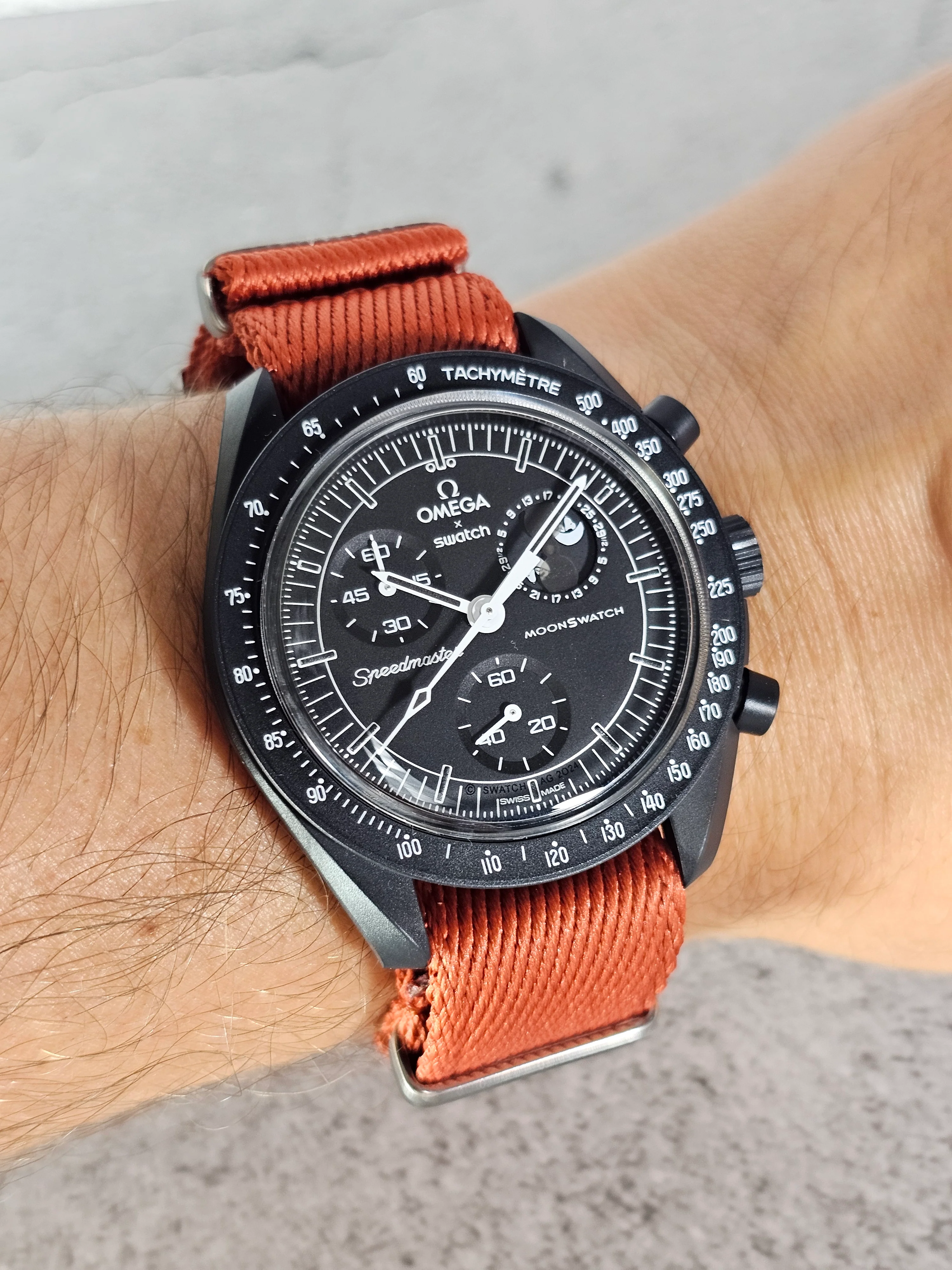 Military Fabric Strap for Omega x Swatch MoonSwatch – Mission to the MoonPhase – Copper - Image 5