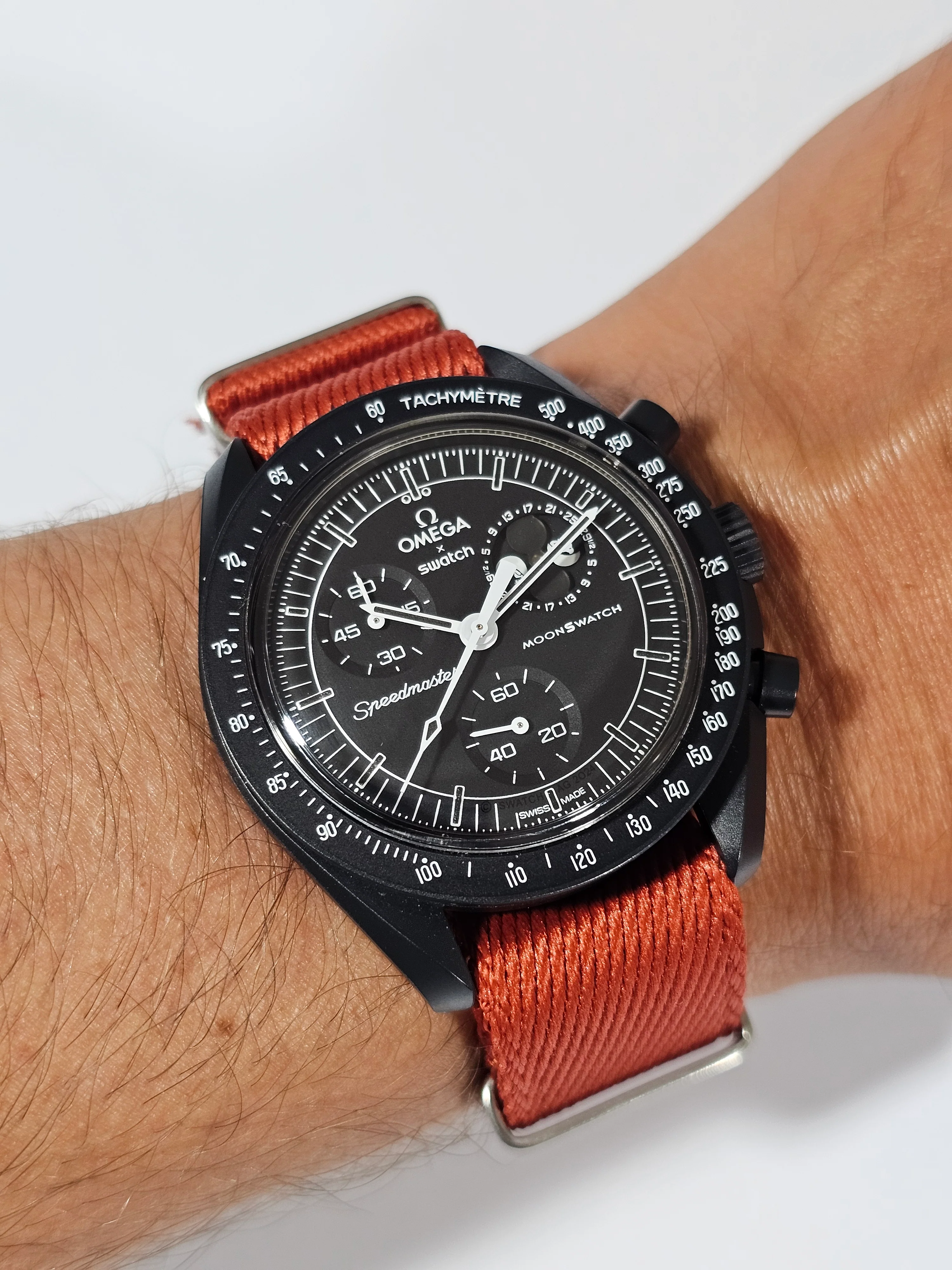 Military Fabric Strap for Omega x Swatch MoonSwatch – Mission to the MoonPhase – Copper - Image 9