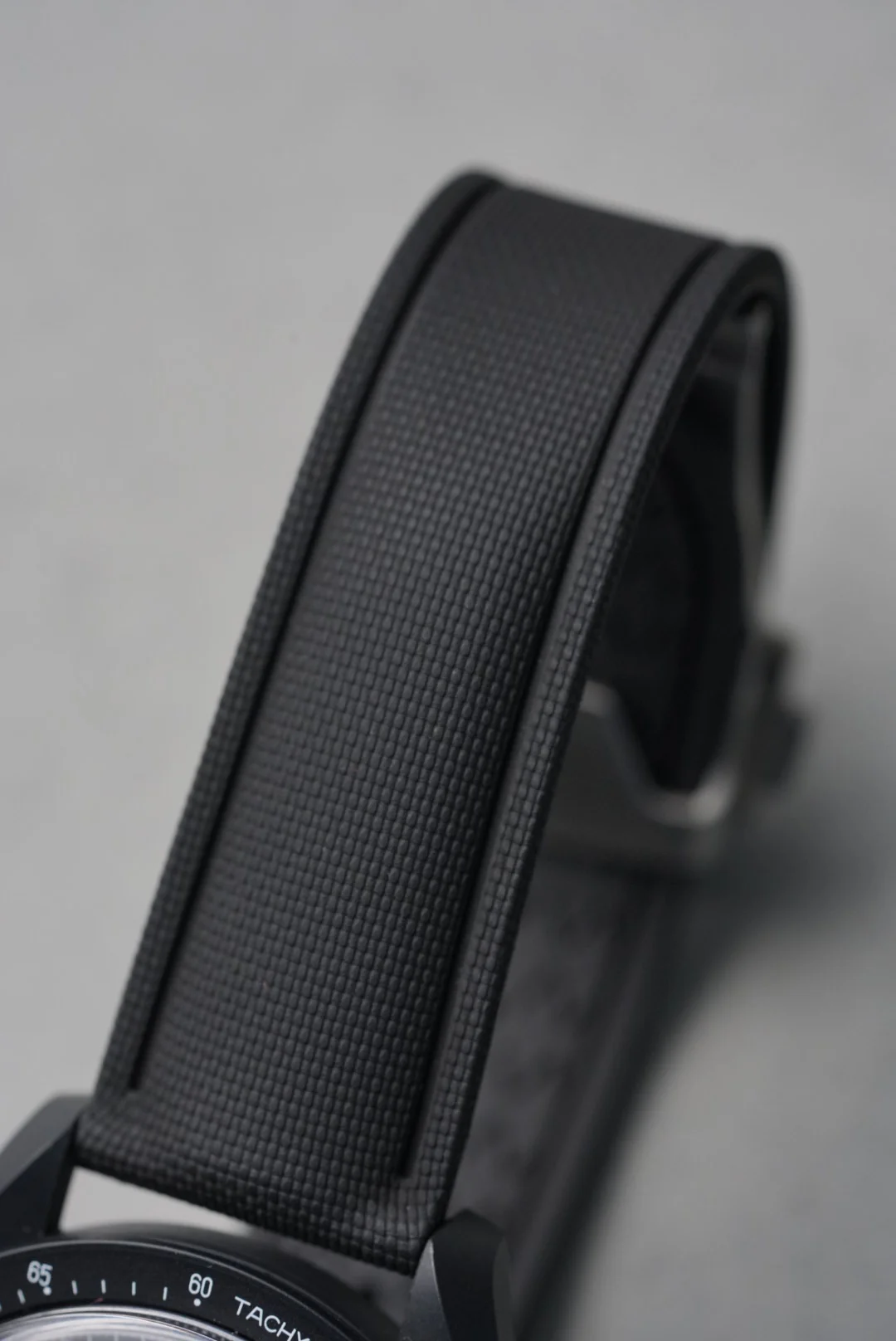 MoonSwatch 1965 Rubber Sailcloth-Effect Deployant Strap — Black - Image 6