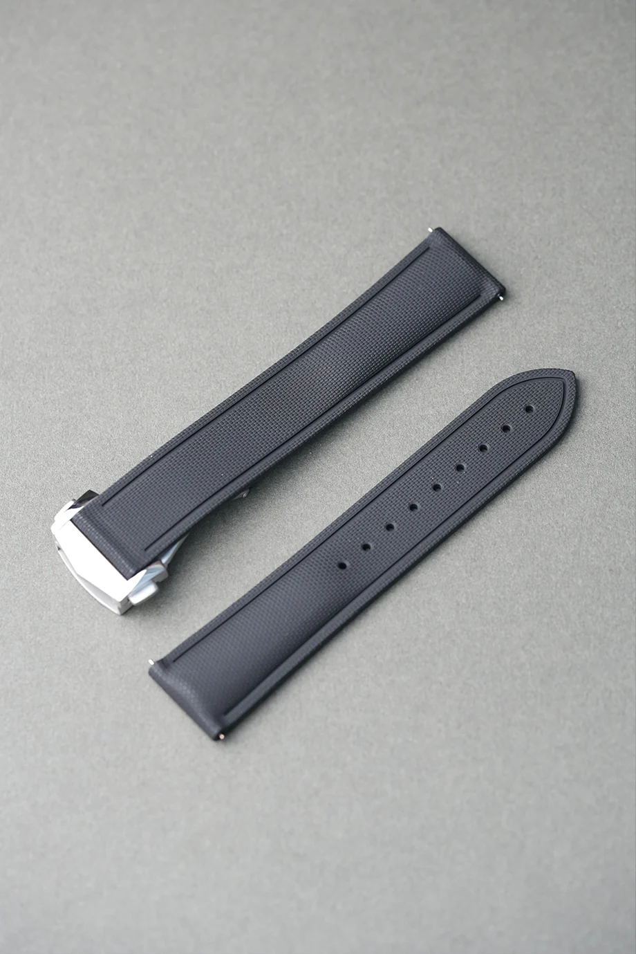 MoonSwatch Mercury FKM Rubber Sailcloth-Effect Deployant Strap — Black - Image 5