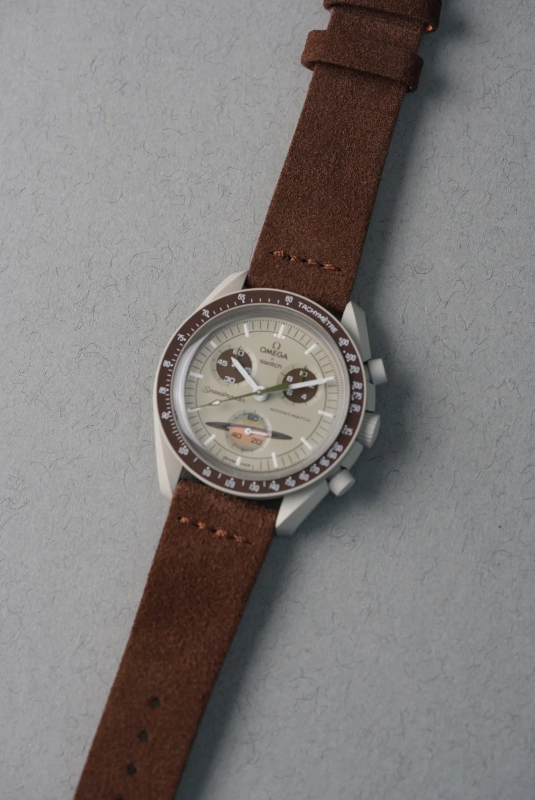 MoonSwatch Saturn Suede Strap — Brown - Image 5