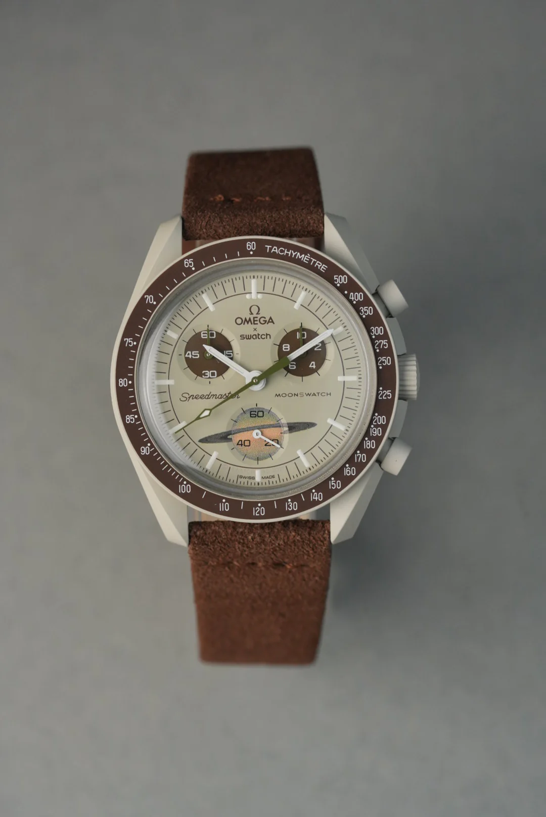MoonSwatch Saturn Suede Strap — Brown - Image 6